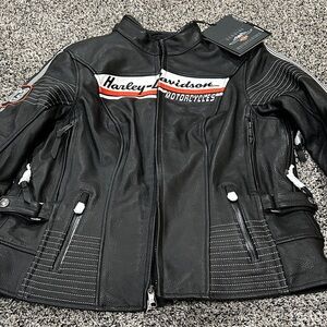 Harley-Davidson Black and White Leather Jacket